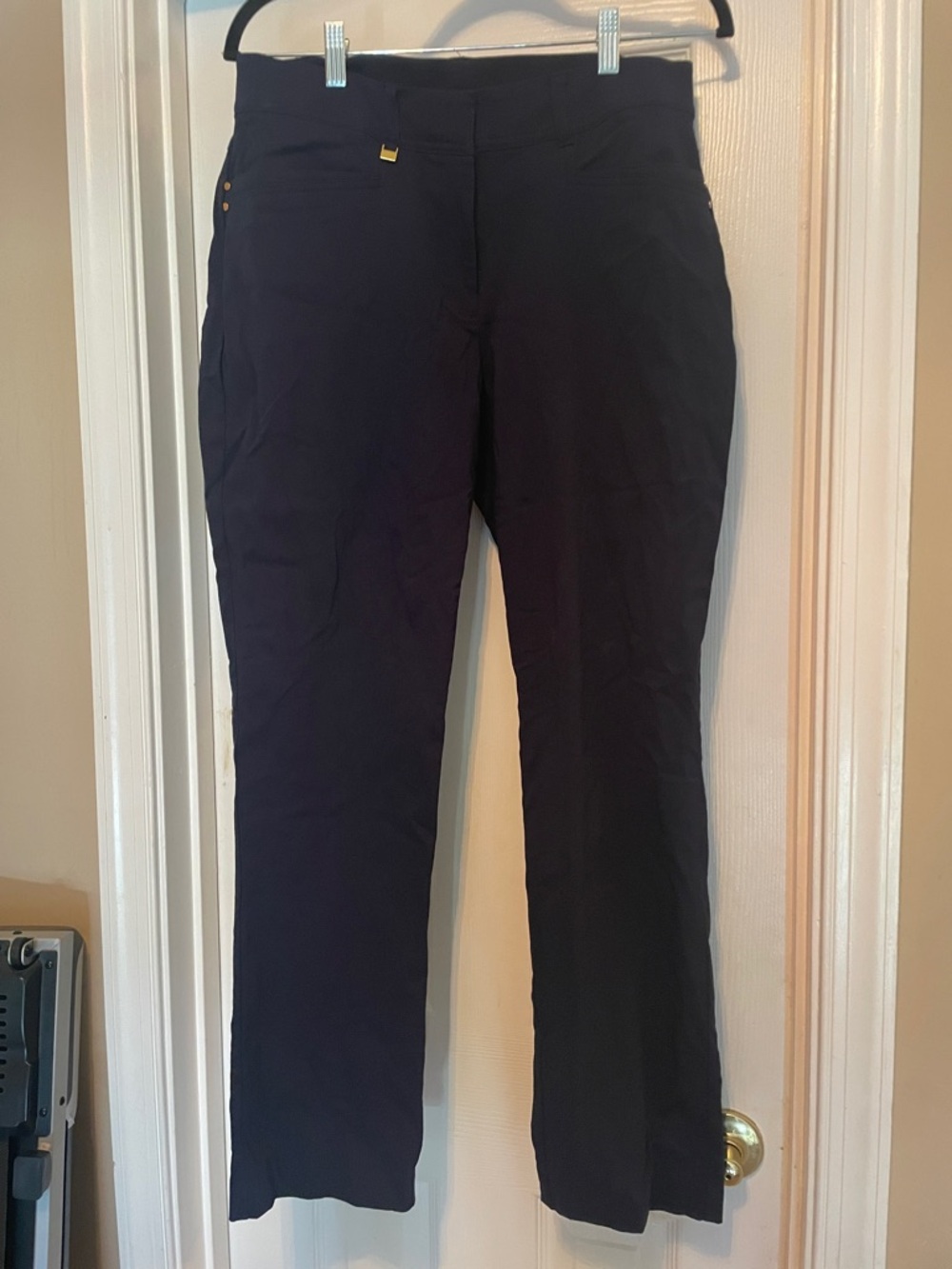 Navy Straight-Leg Women's Dress Pants